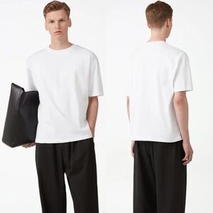 Daniel Simmons White Essentials Crewneck T-Shirt Tee Cotton Size Large